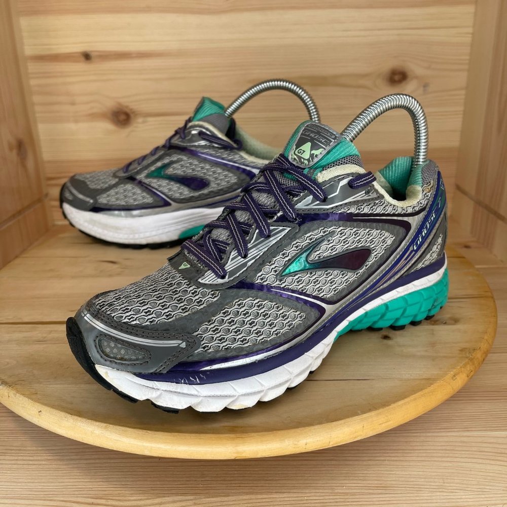 Brooks Ghost 7 Lace Up Silver Teal Running Shoes_4